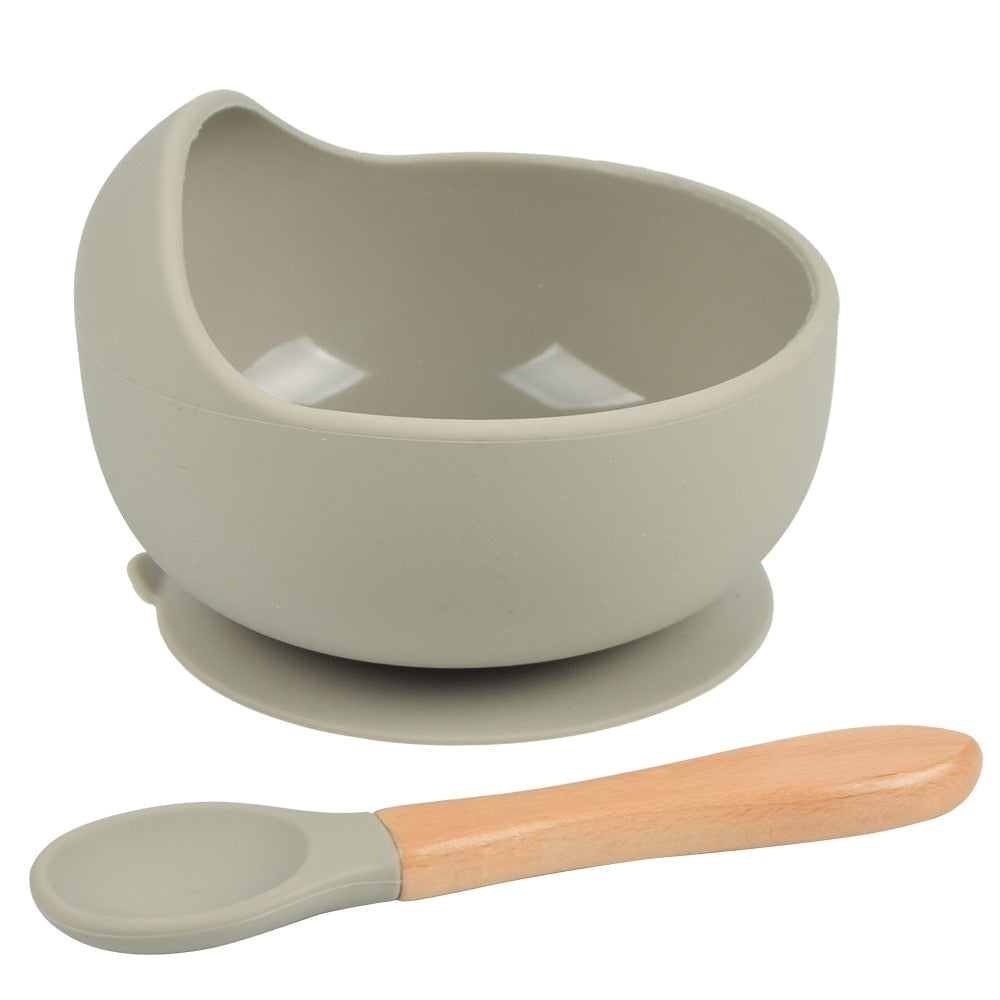 2PCS/Set Silicone Baby Feeding Bowl