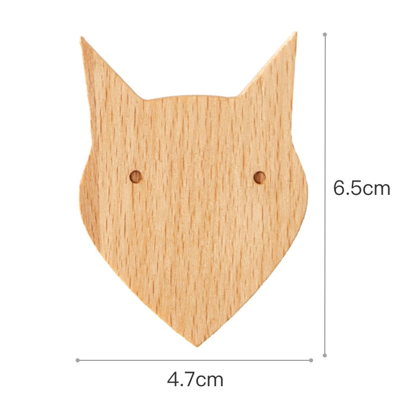 1pcs Wooden Animal Hooks Cute Room Decor