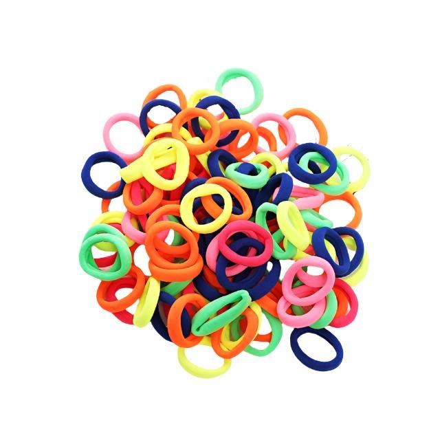 100PCS/Set Colorful Elastic Hair Bands and Pigtails Hair Tie