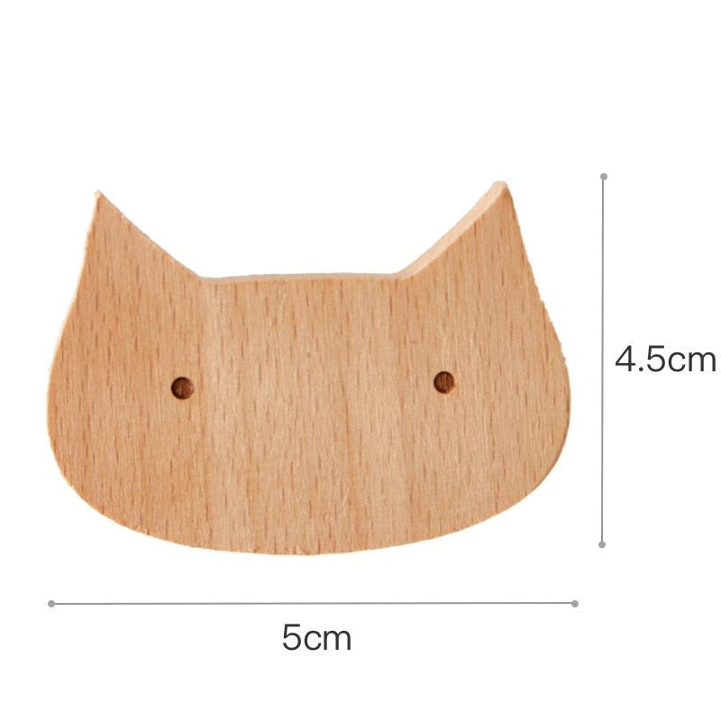 1pcs Wooden Animal Hooks Cute Room Decor