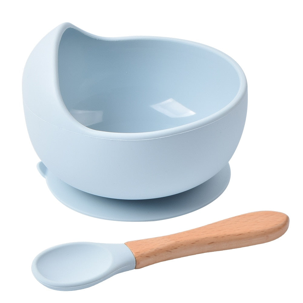 2PCS/Set Silicone Baby Feeding Bowl