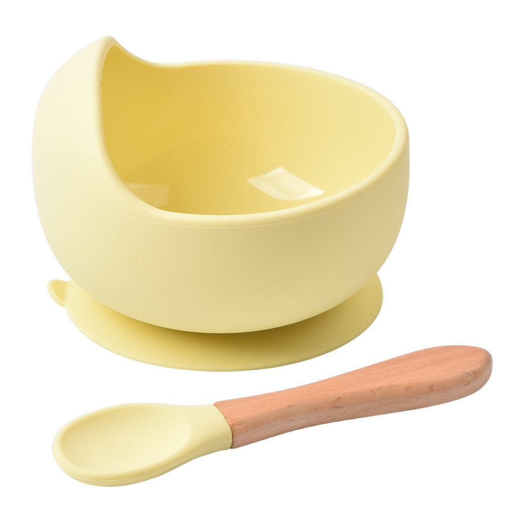 2PCS/Set Silicone Baby Feeding Bowl