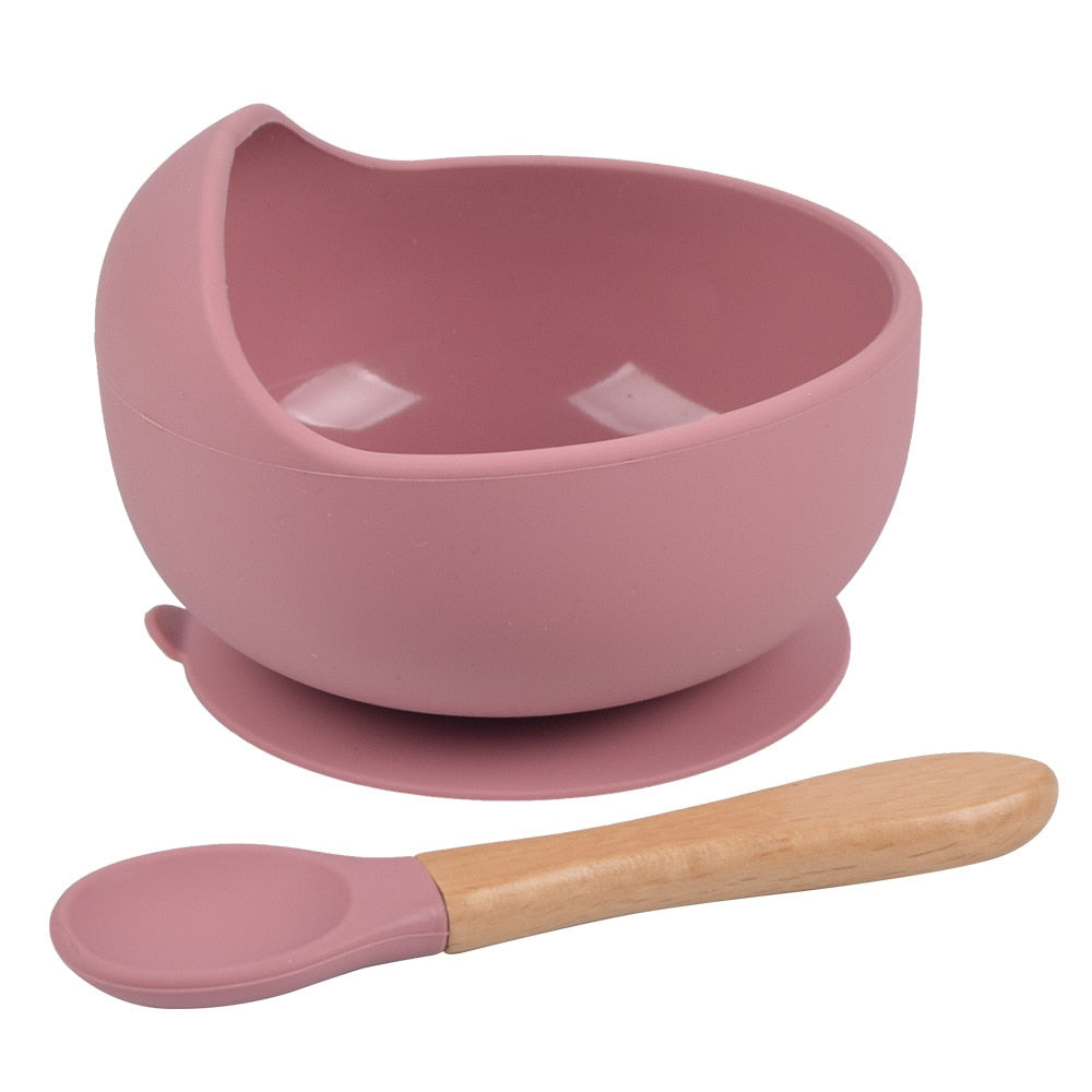 2PCS/Set Silicone Baby Feeding Bowl