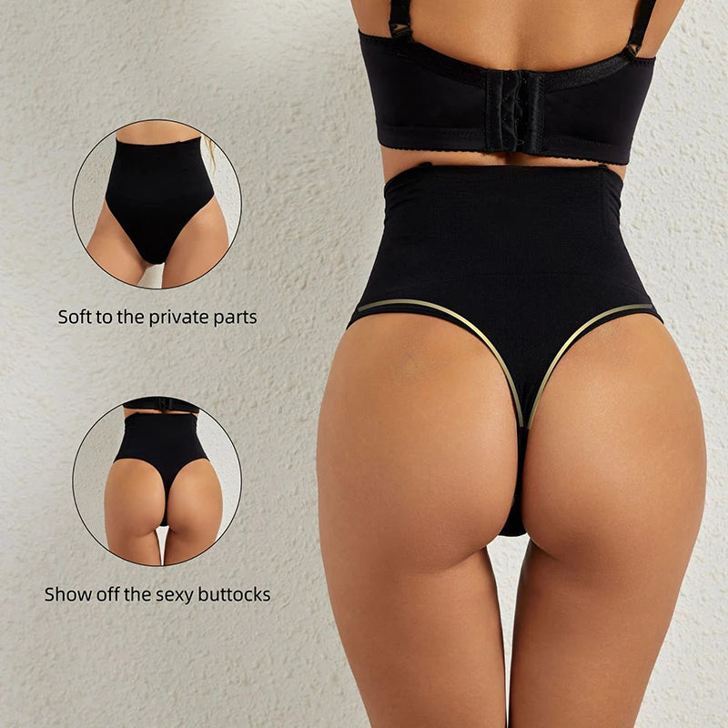 High Waist Tummy Control Panties Women Thong Panty