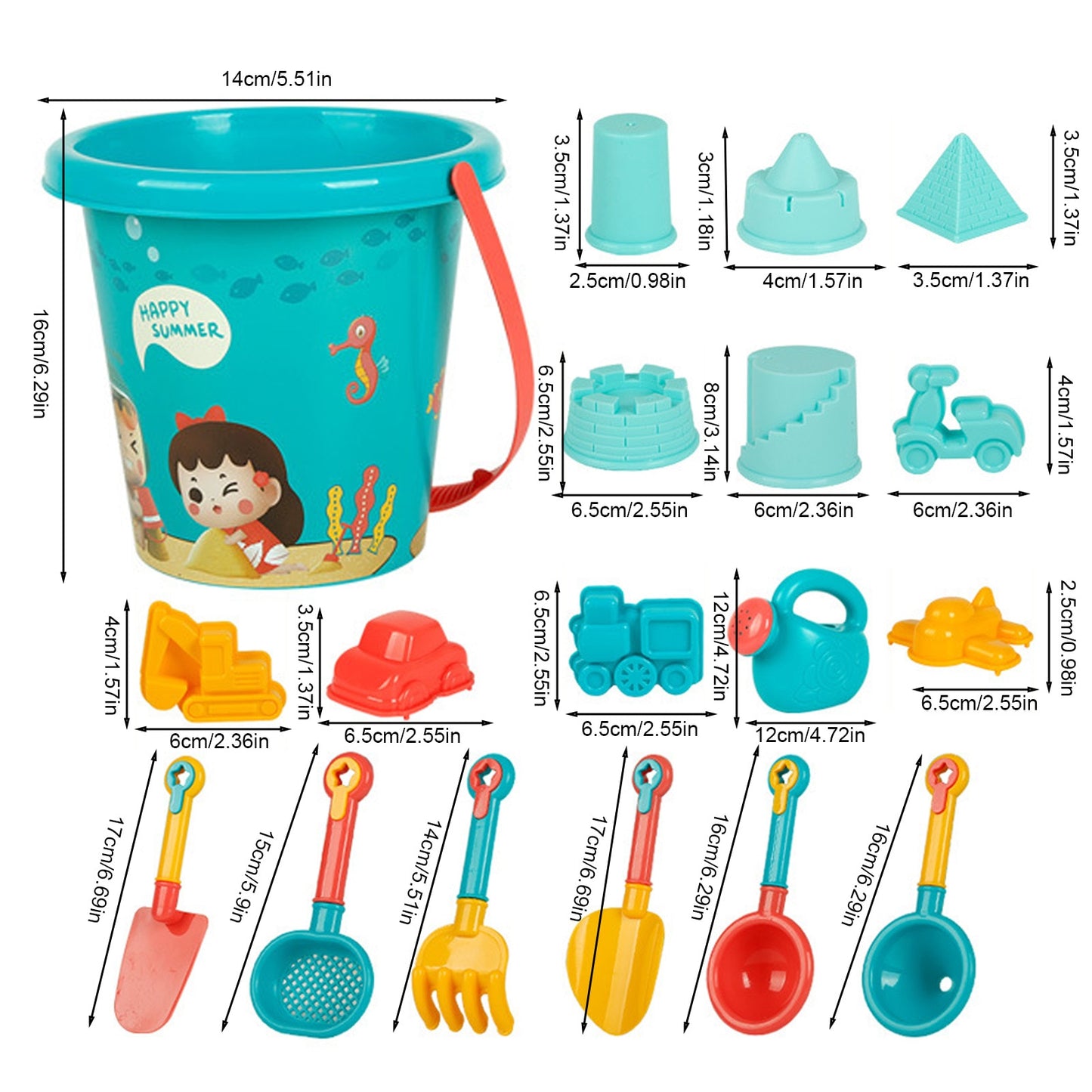 18PCS Summer Beach Toys Sand Set