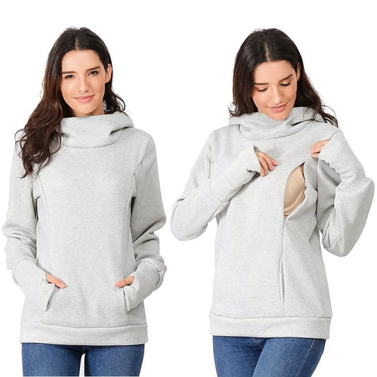 Women's Fleece Maternity Nursing Sweatshirt