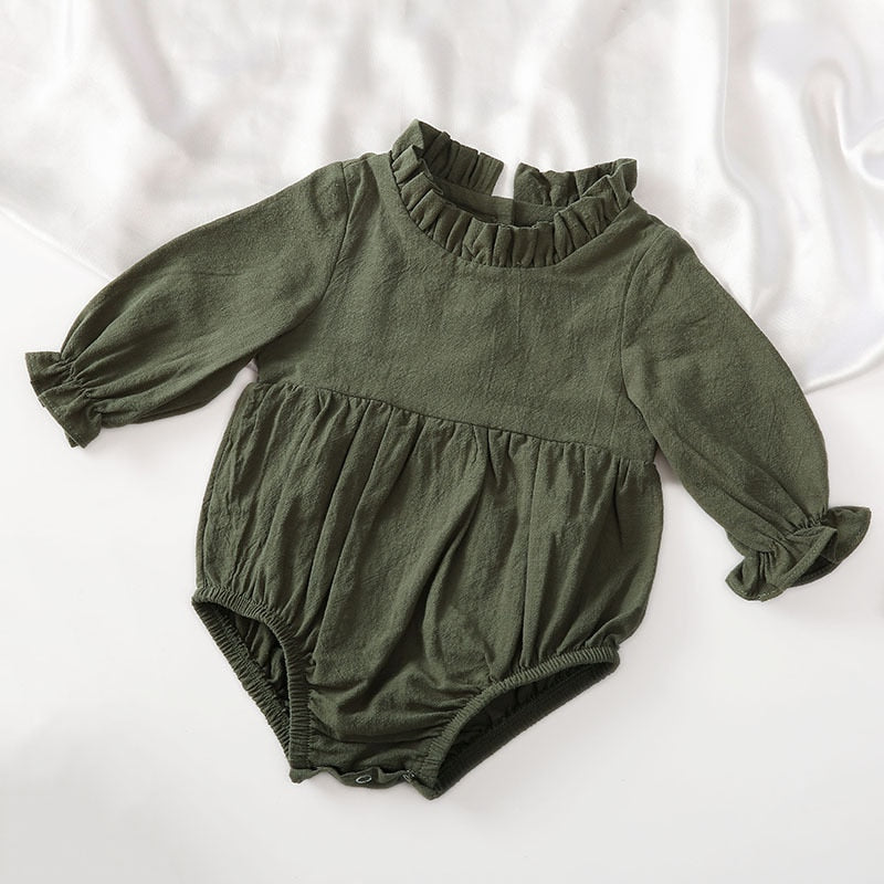 Fashion Baby Girls Romper Cotton Long Sleeve Ruffles