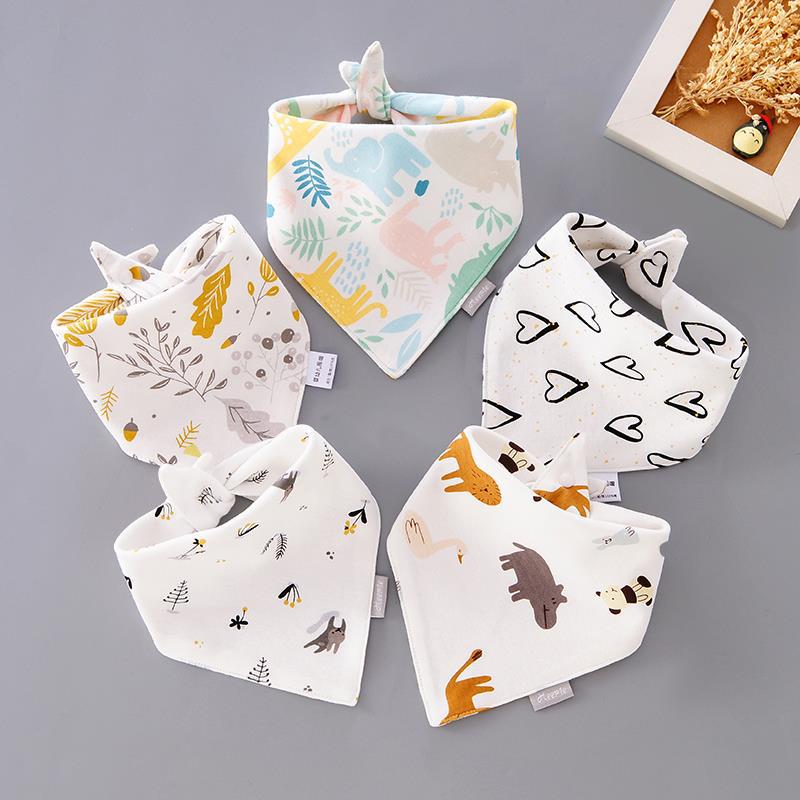 5Pcs/Set Triangle Double Cotton Bandana Bibs