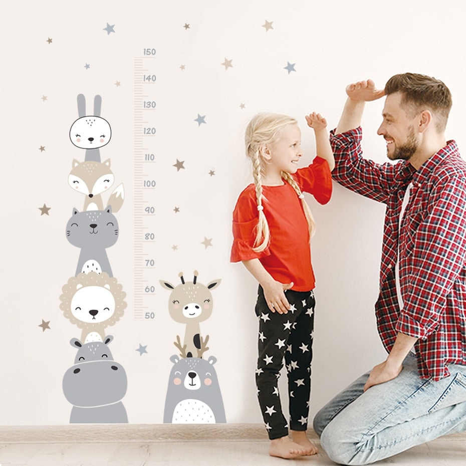 Height Measurement Animals Wall Sticker