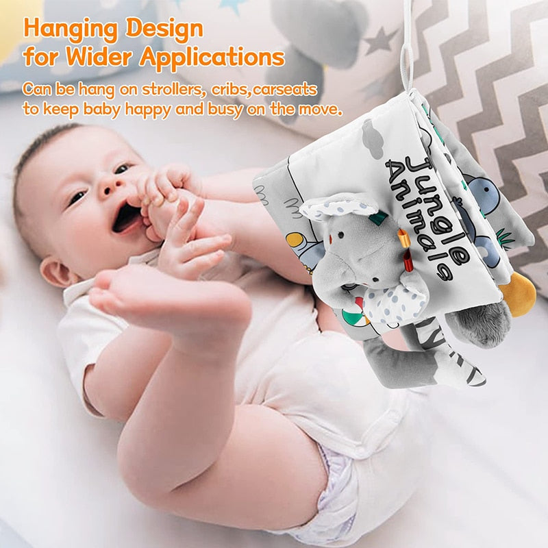 Soft Baby Books 3D Touch Feel High Contrast Cloth Book Sensory Early Learning 0-12 Months