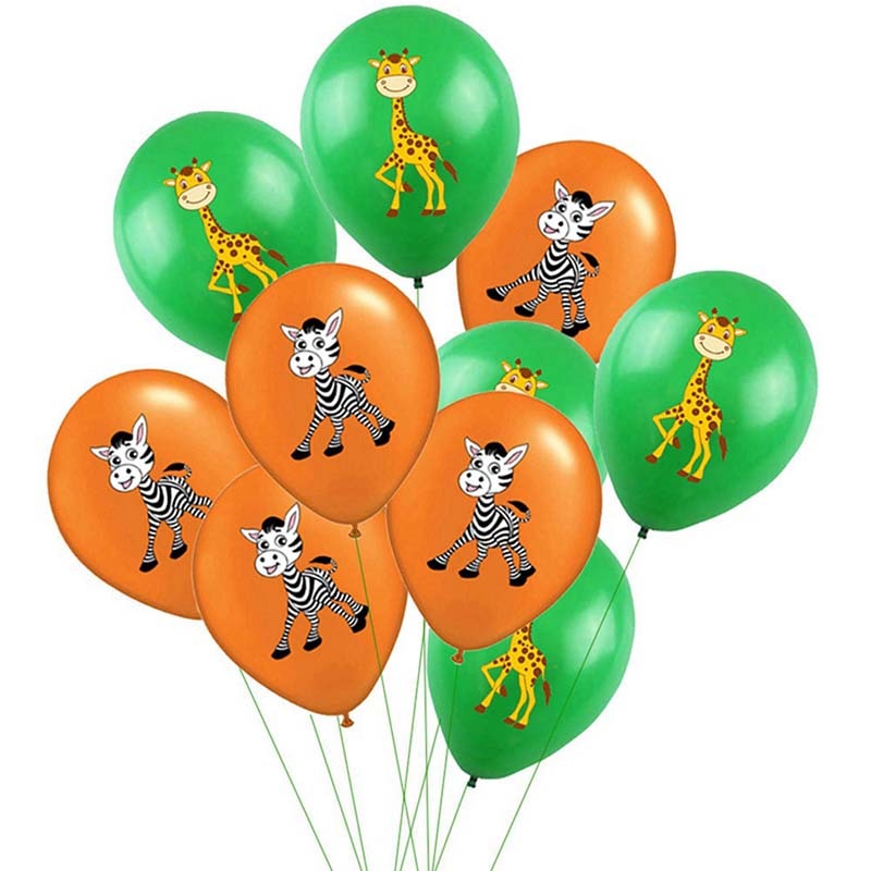 10 pcs Animal Latex Balloons Jungle Safari Party Decorations