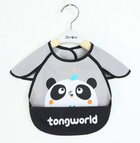 Cute Cartoon Baby Bib Adjustable Animal Pattern Waterproof Saliva Dripping Bibs Long Sleeve Apron Saliva Towel Drooling Scarf