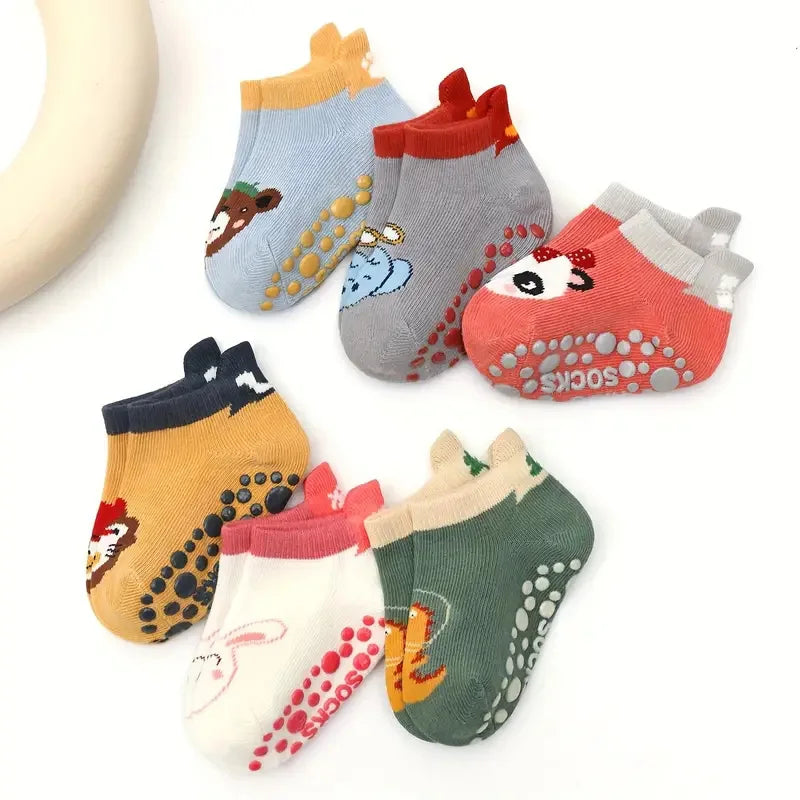 6 Pairs Kids Cotton Sock Non-slip