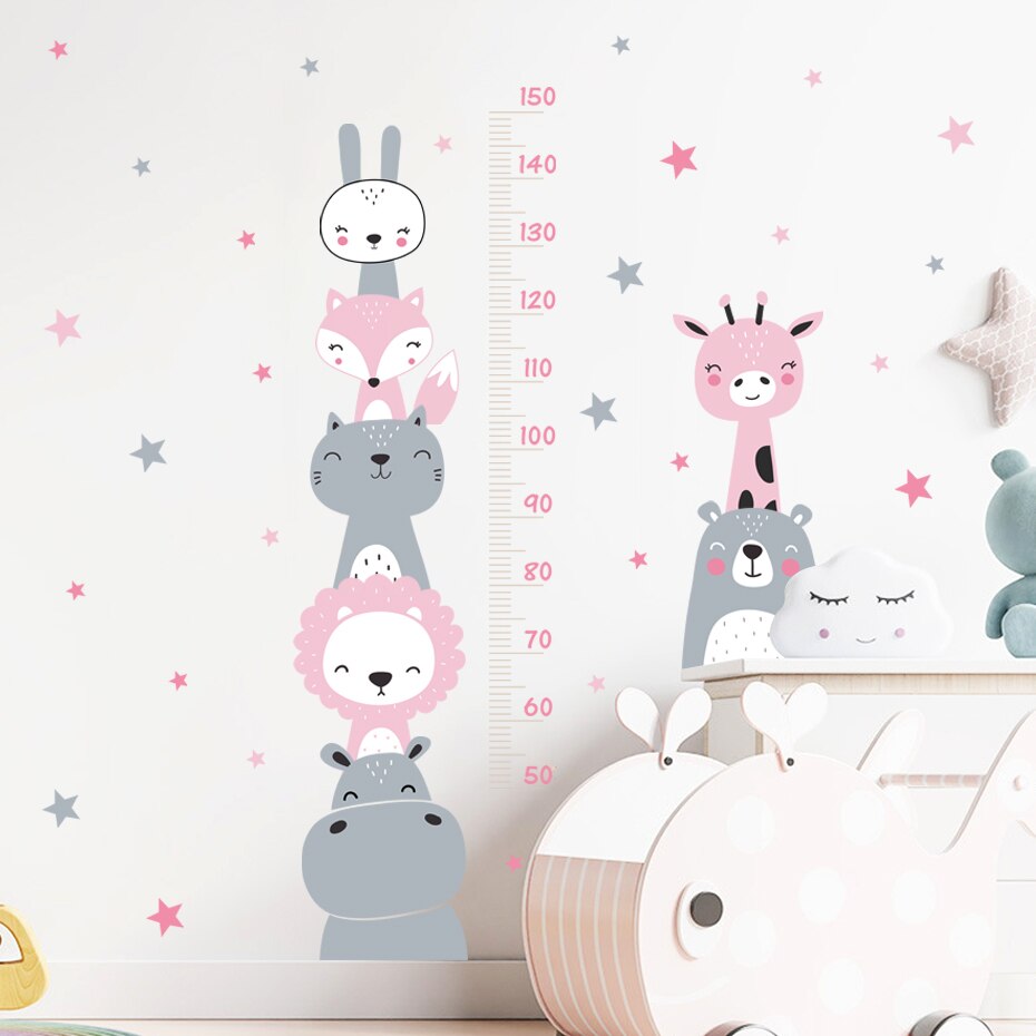 Height Measurement Animals Wall Sticker