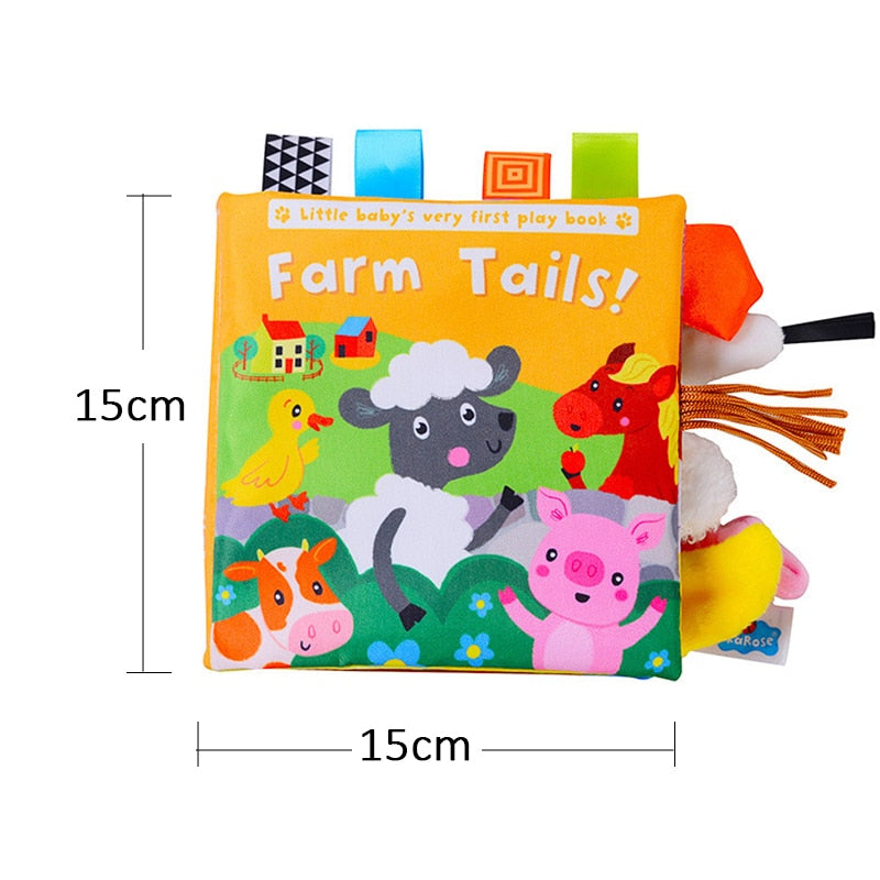 Soft Baby Books 3D Touch Feel High Contrast Cloth Book Sensory Early Learning 0-12 Months