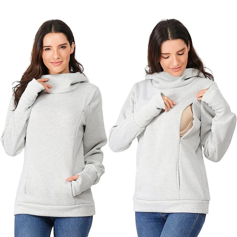 Women's Fleece Maternity Nursing Sweatshirt