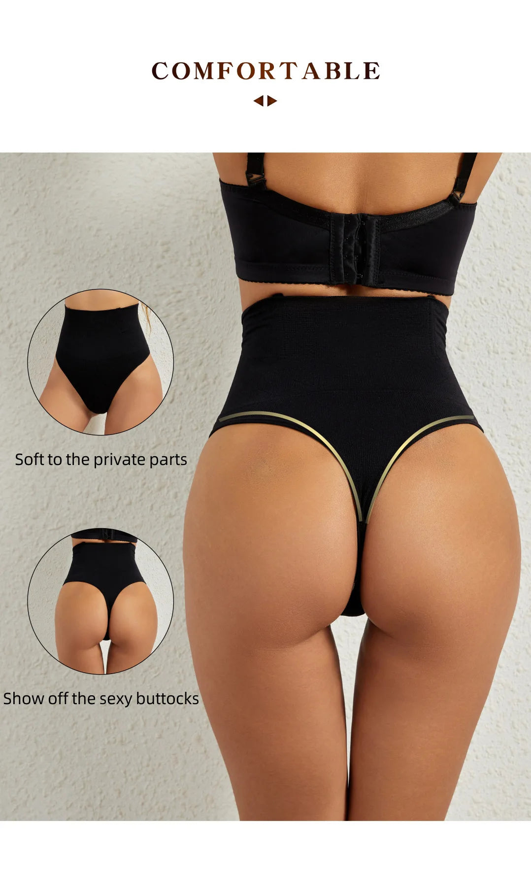 High Waist Tummy Control Panties Women Thong Panty