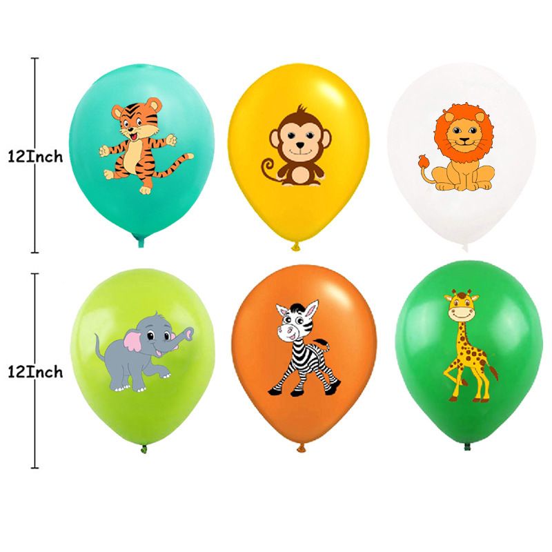 10 pcs Animal Latex Balloons Jungle Safari Party Decorations