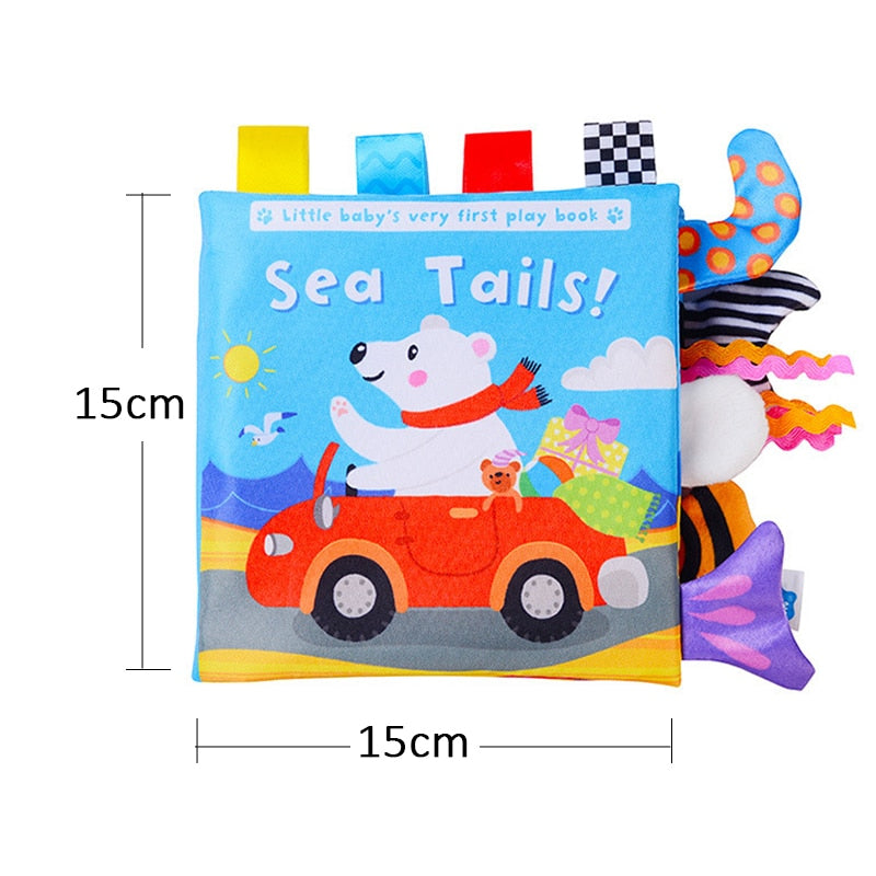 Soft Baby Books 3D Touch Feel High Contrast Cloth Book Sensory Early Learning 0-12 Months