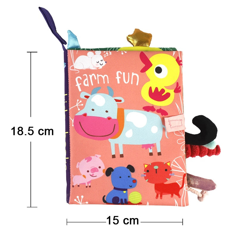 Soft Baby Books 3D Touch Feel High Contrast Cloth Book Sensory Early Learning 0-12 Months