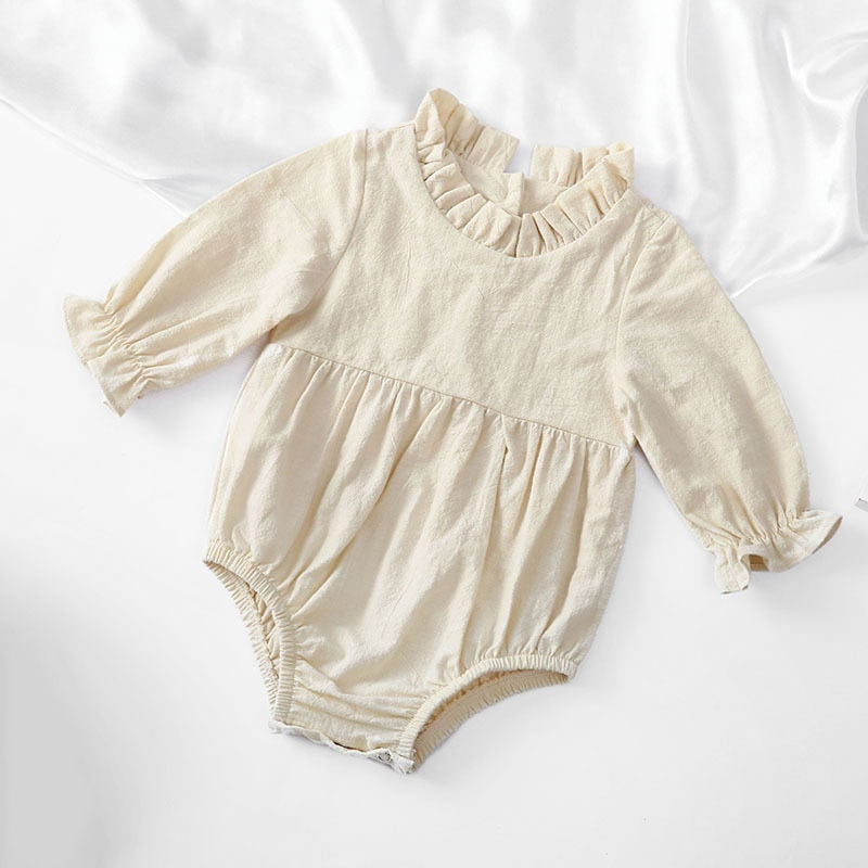 Fashion Baby Girls Romper Cotton Long Sleeve Ruffles