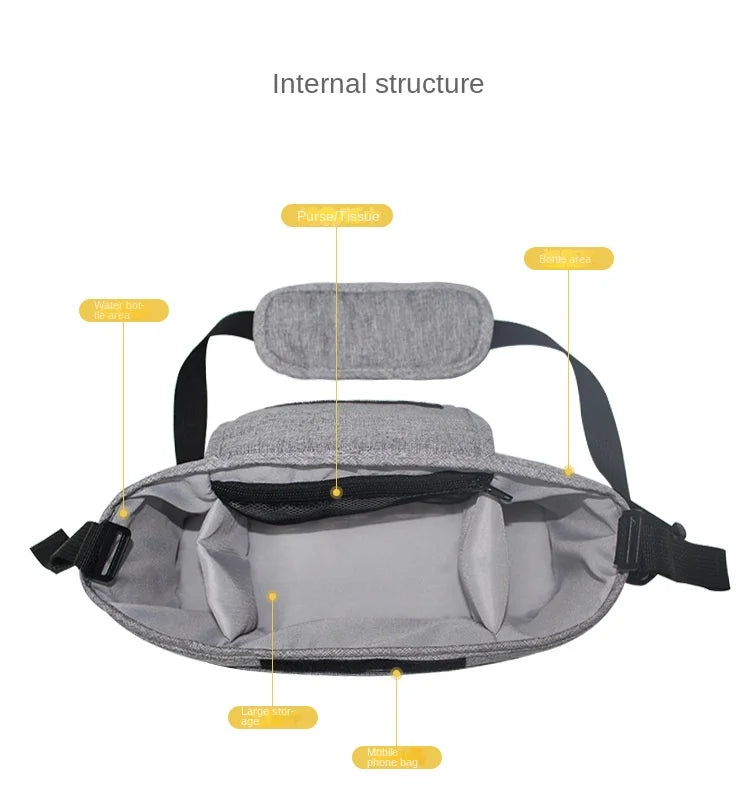 Stroller Bag Baby Diaper Mummy Bag Large Capacity Stroller Organizer Cup Holder Feeding Bottle Stroller Accessories Hanging Bag