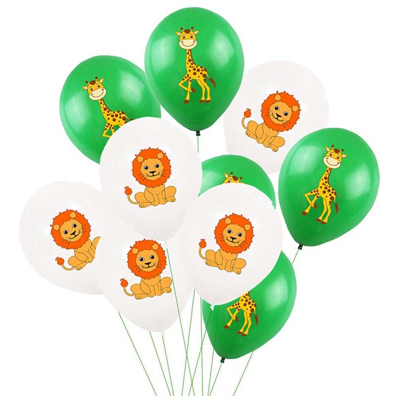 10 pcs Animal Latex Balloons Jungle Safari Party Decorations