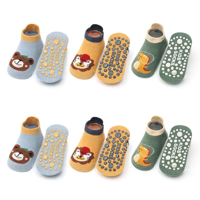 6 Pairs Kids Cotton Sock Non-slip