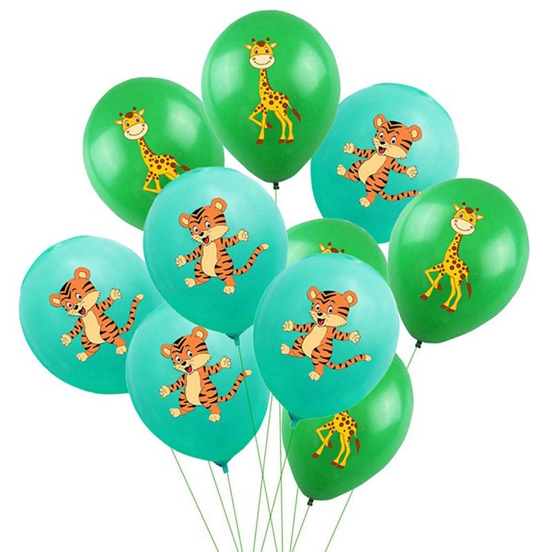 10 pcs Animal Latex Balloons Jungle Safari Party Decorations