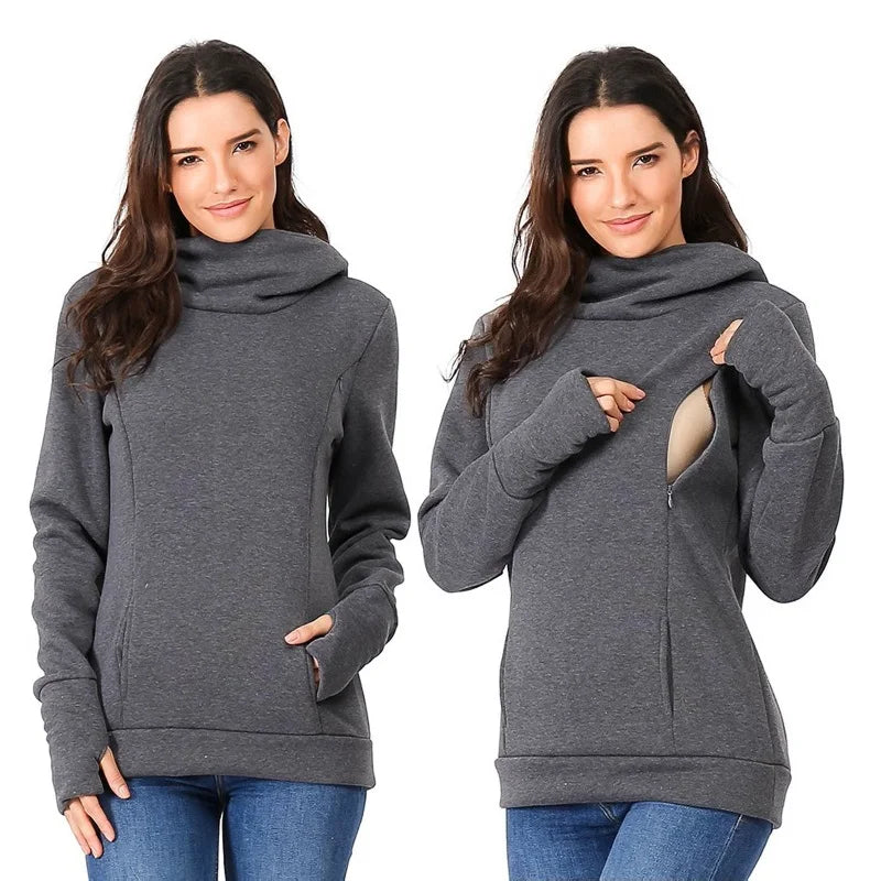 Women's Fleece Maternity Nursing Sweatshirt