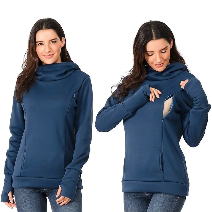 Women's Fleece Maternity Nursing Sweatshirt