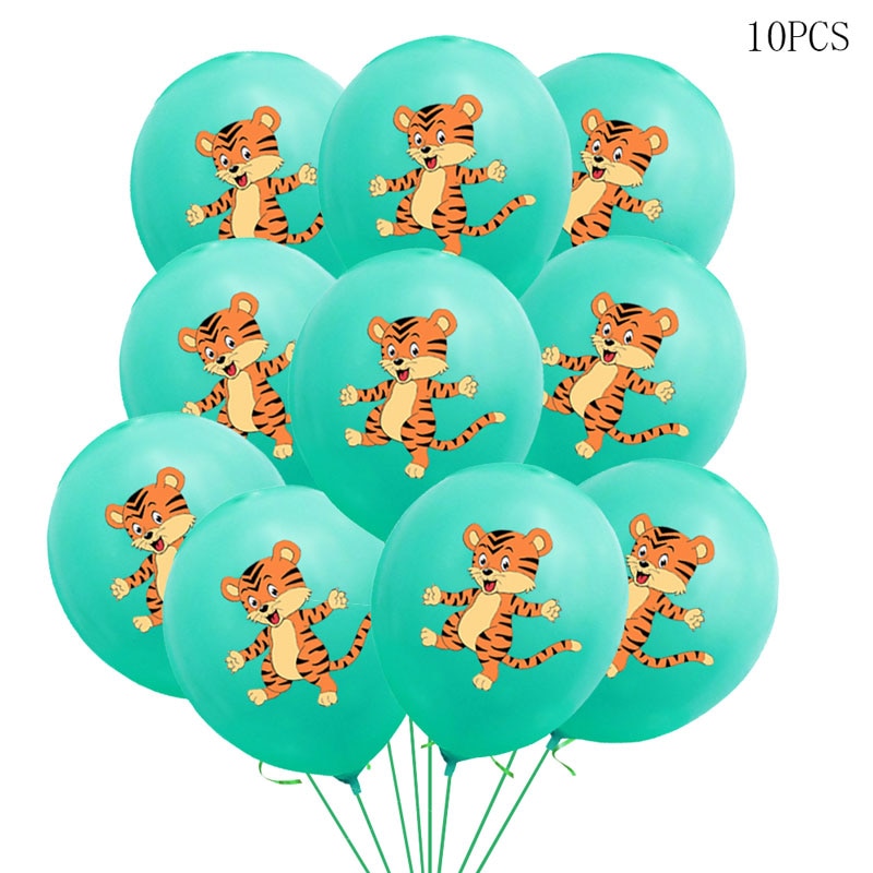 10 pcs Animal Latex Balloons Jungle Safari Party Decorations