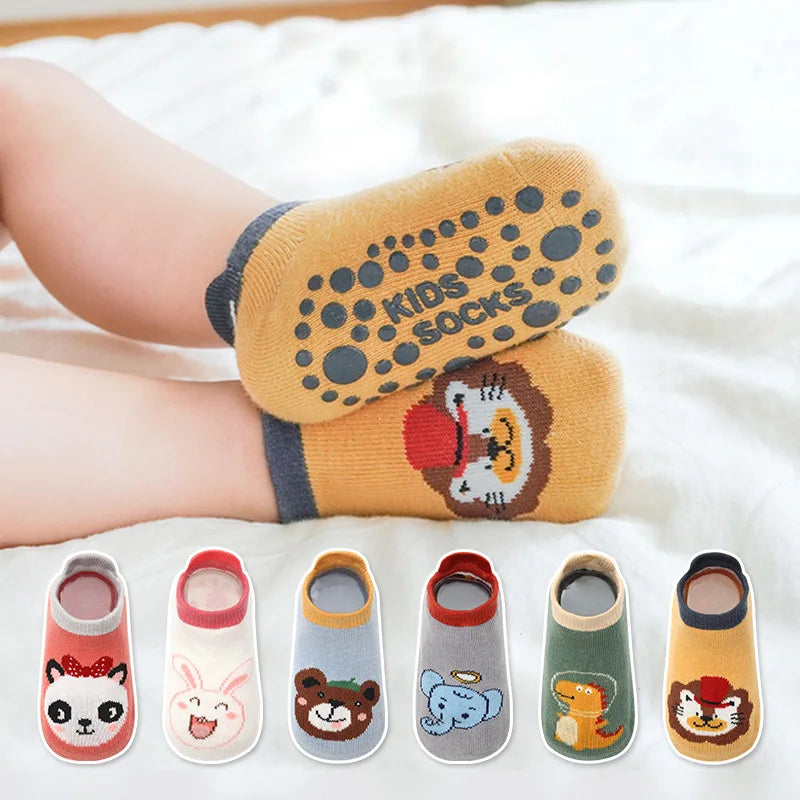 6 Pairs Kids Cotton Sock Non-slip