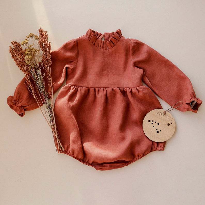 Fashion Baby Girls Romper Cotton Long Sleeve Ruffles