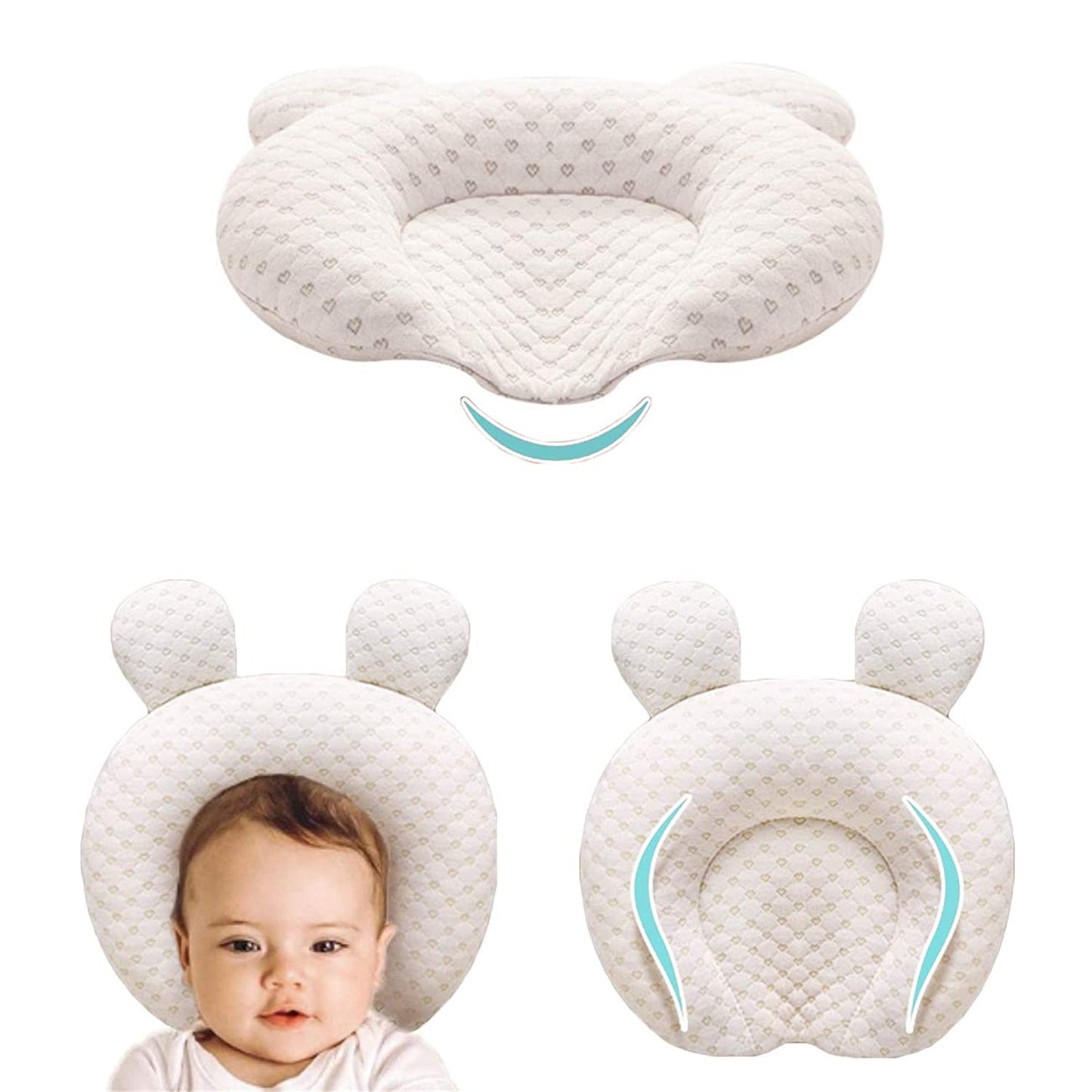 Baby Anti-bias Head Latex Stereotyped Pillow Newborn