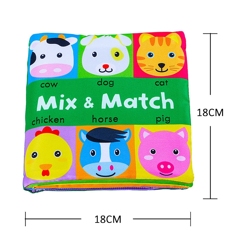 Soft Baby Books 3D Touch Feel High Contrast Cloth Book Sensory Early Learning 0-12 Months