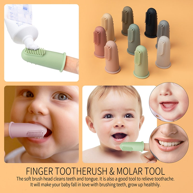 1/5pcs Soft Finger Child Toothbrush 360 Degree