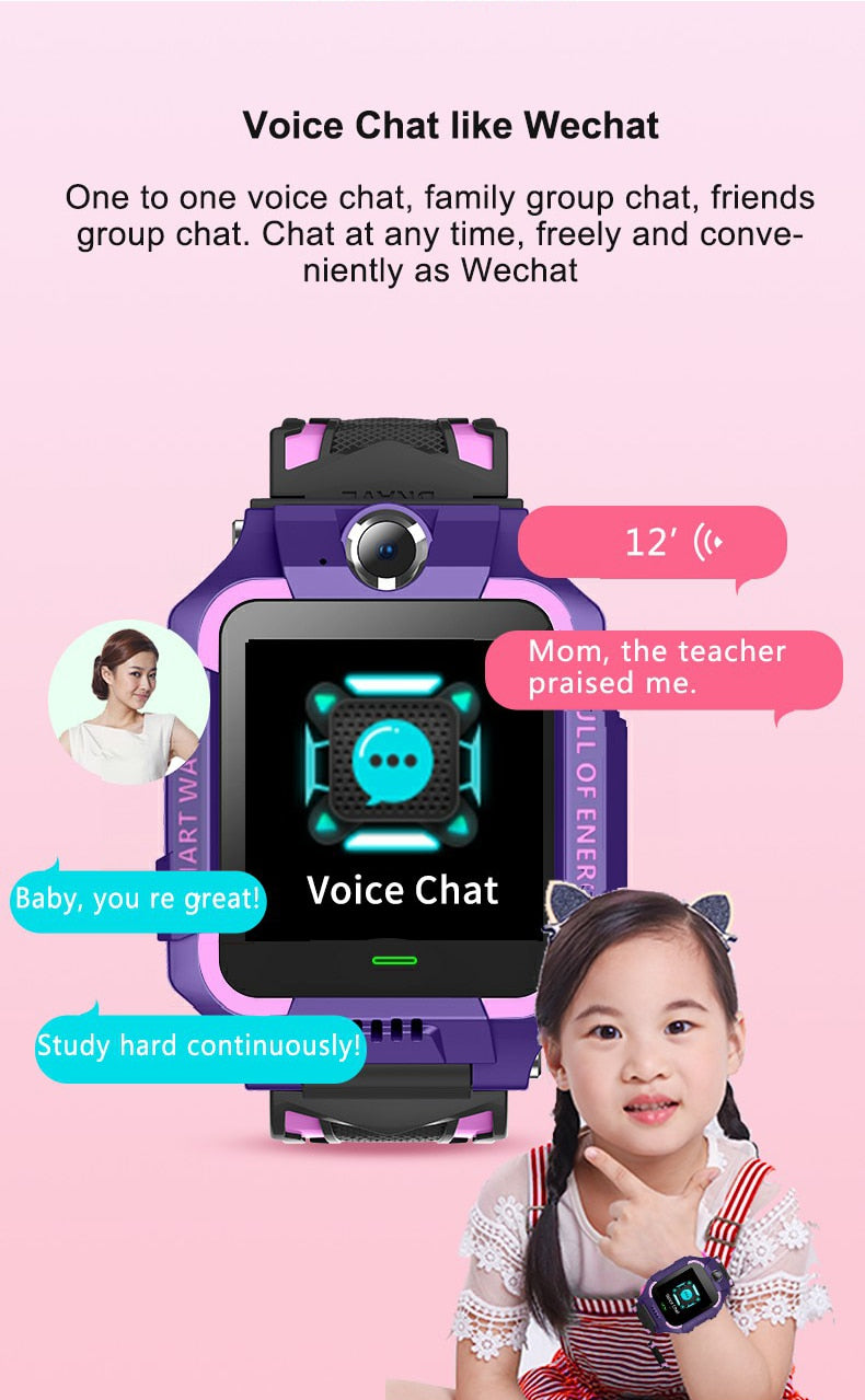 Kids Smart Watch New Sim Card Smartwatch for Children SOS LBS Call Phone Camera Voice Chat Photo Waterproof Boys Girls Gift Q19