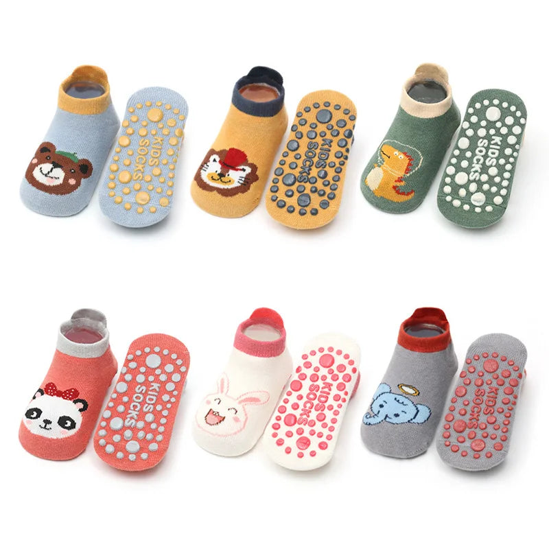 6 Pairs Kids Cotton Sock Non-slip