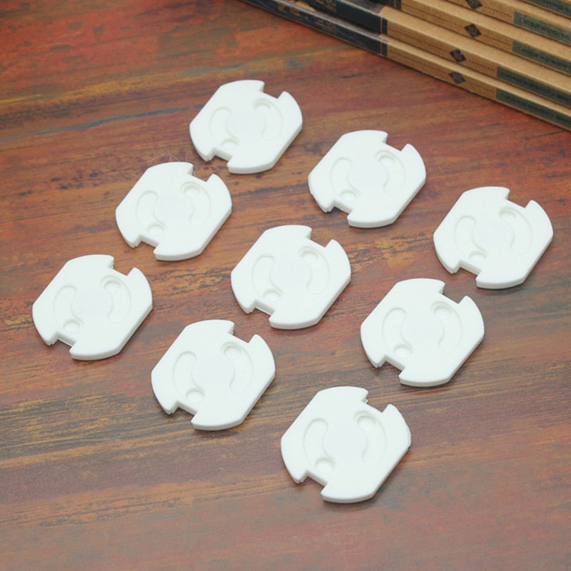 10pcs EU Power Socket Anti Electric Shock Plugs Protector Rotate Cover