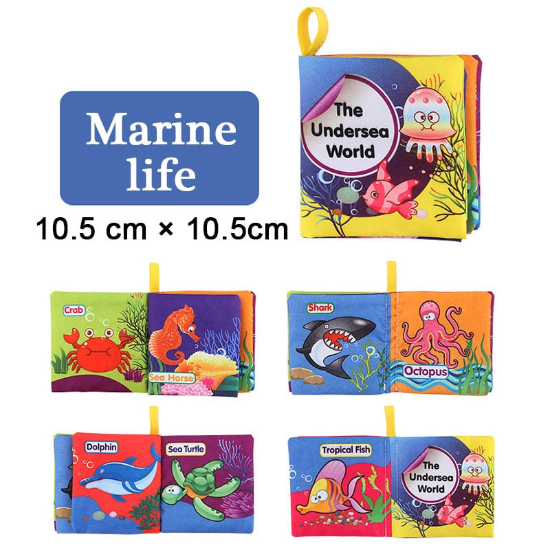 Soft Baby Books 3D Touch Feel High Contrast Cloth Book Sensory Early Learning 0-12 Months