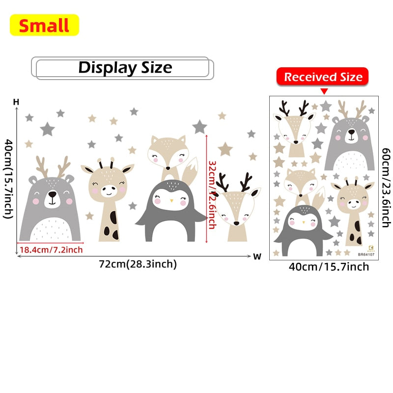 Forest Animals and Stars Wall Stickers