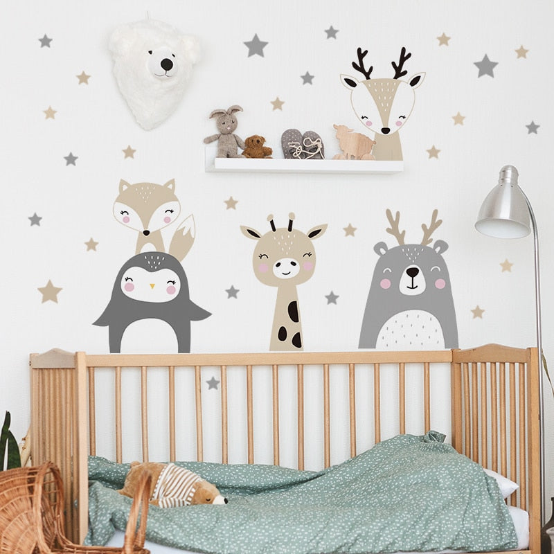 Forest Animals and Stars Wall Stickers