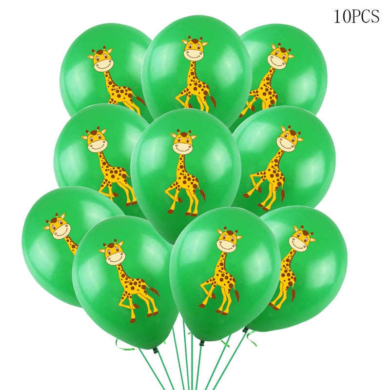 10 pcs Animal Latex Balloons Jungle Safari Party Decorations