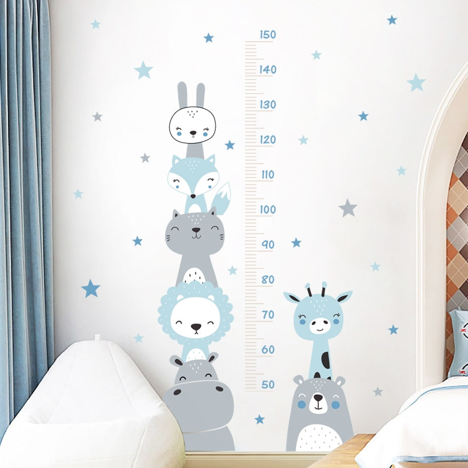 Height Measurement Animals Wall Sticker