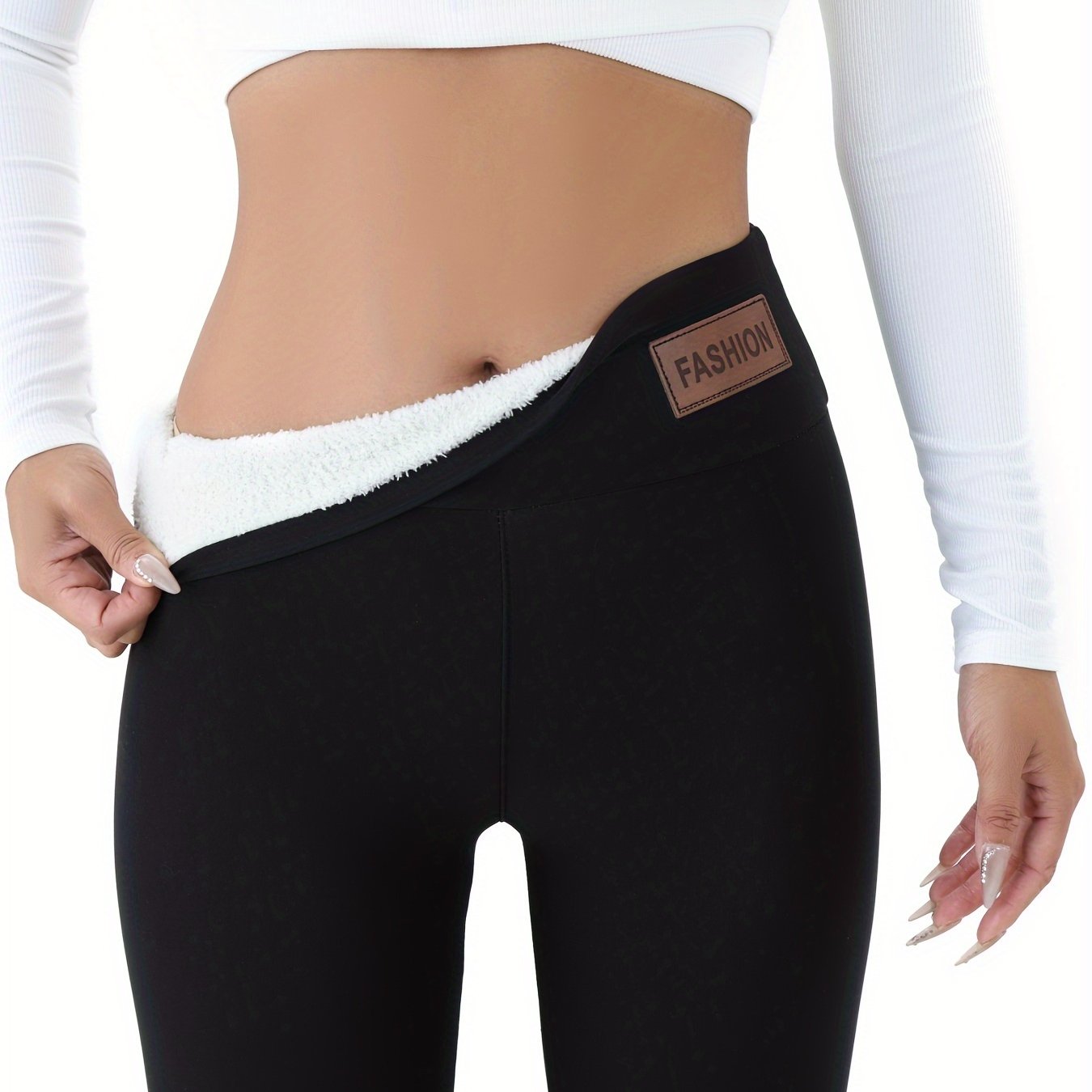 Women's Cozy Fleece-Lined High-Elasticity Leggings - Warm, Stretchy Activewear for Fall & Winter