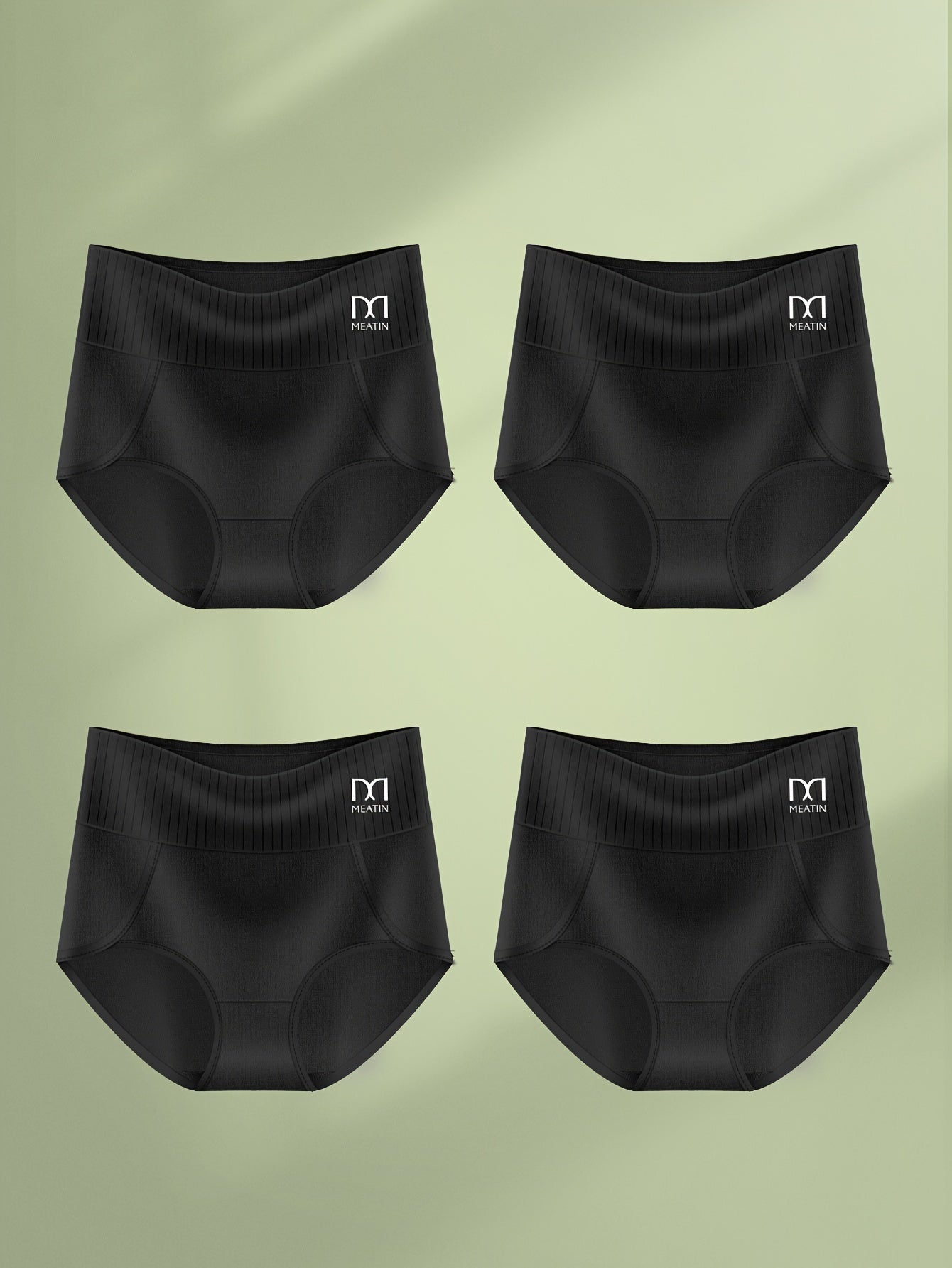 4pcs High Waist Tummy Control Panties, Breathable