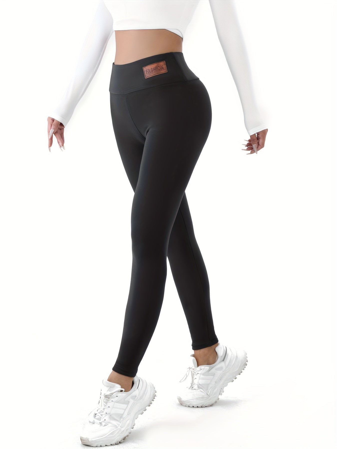 Women's Cozy Fleece-Lined High-Elasticity Leggings - Warm, Stretchy Activewear for Fall & Winter