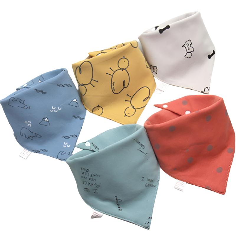 5Pcs/Set Triangle Double Cotton Bandana Bibs