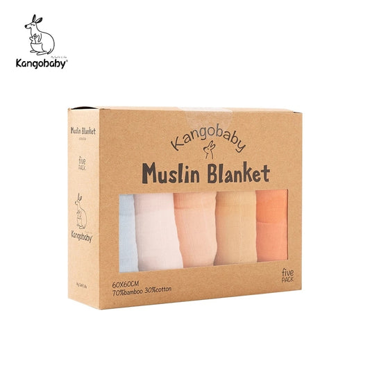 5 Pcs Pack Multi-Functional Bamboo Cotton Muslin Blanket